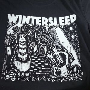 Wintersleep Free Fall Fading Out Single Black White Band Graphic Tee XL